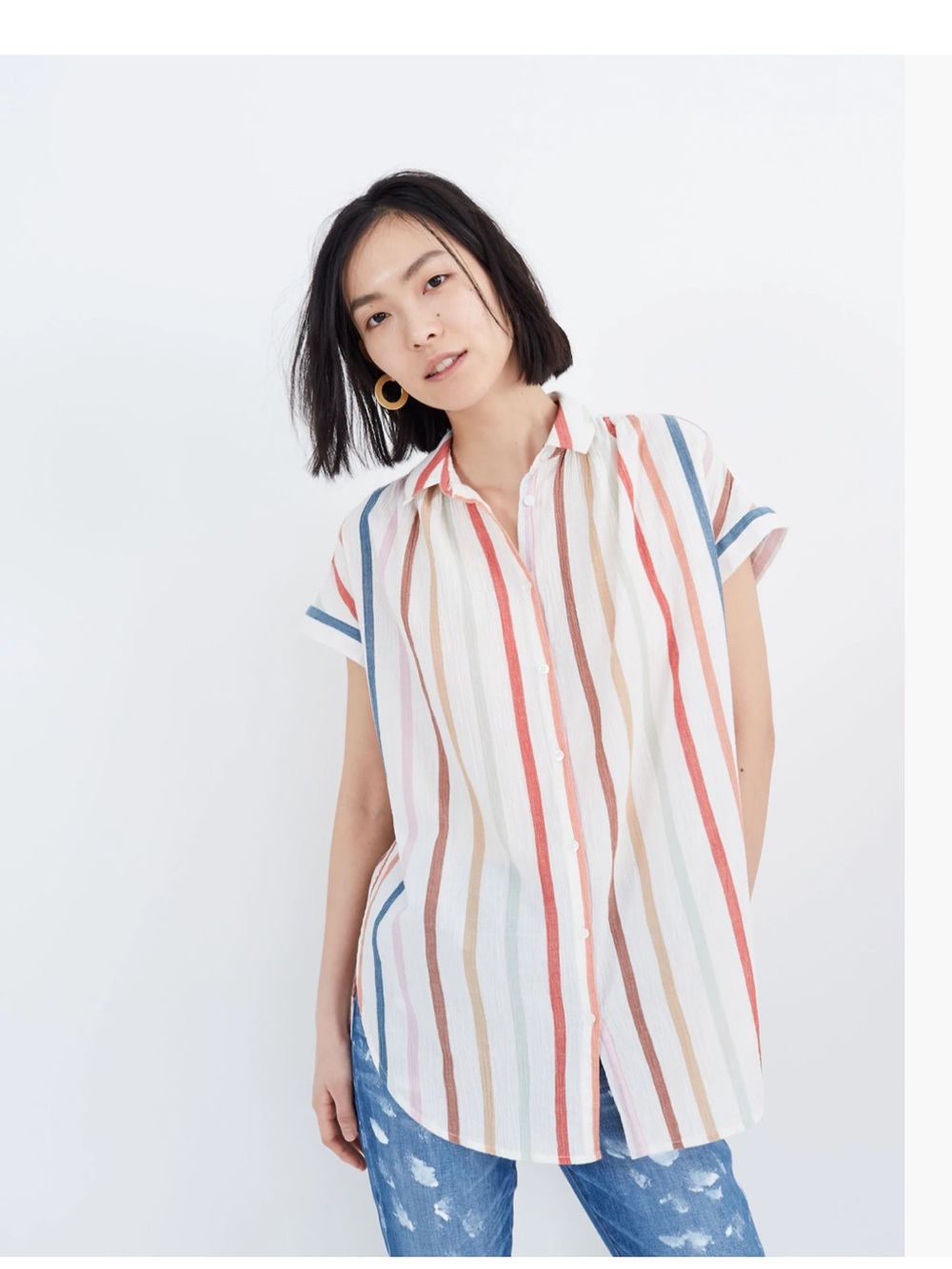 Madewell Gauze Central Tunic in Rainbow S